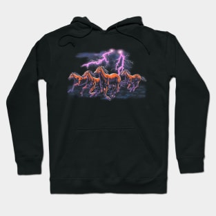 Running Horses 80s Style Truck Stop Tee Hoodie